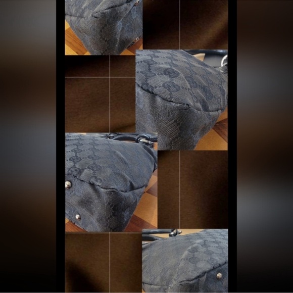 Gucci GG Monogram Canvas Black Handbag Satchel Bag - Picture 10 of 11